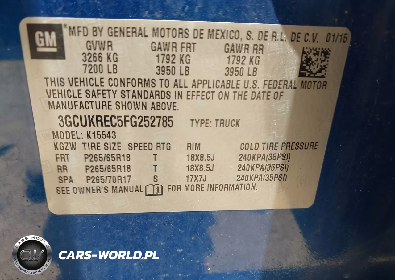 2015 Chevrolet Silverado 1500 1Lt VIN:3GCUKREC5FG252785 - 9