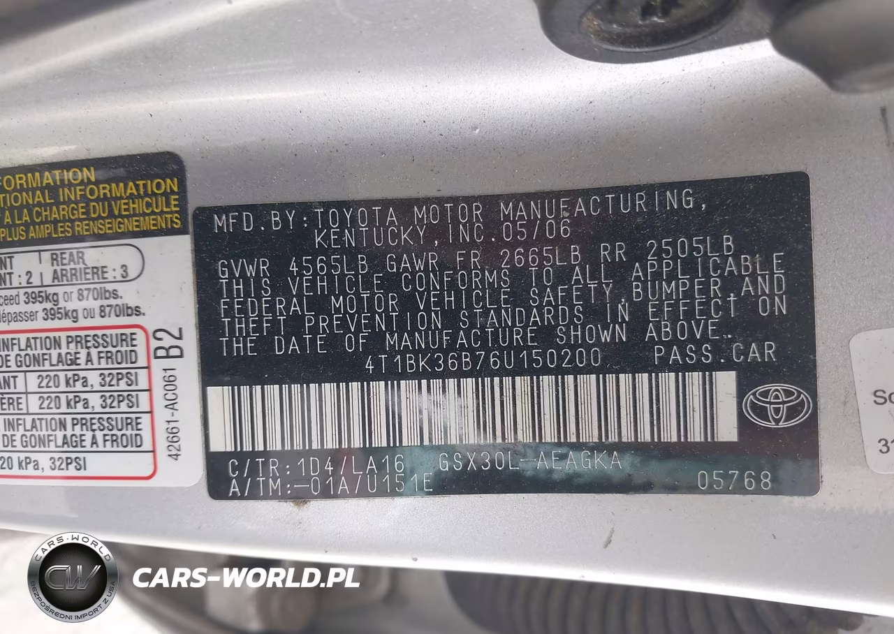 2006 Toyota Avalon Xls VIN:4T1BK36B76U150200 - 9