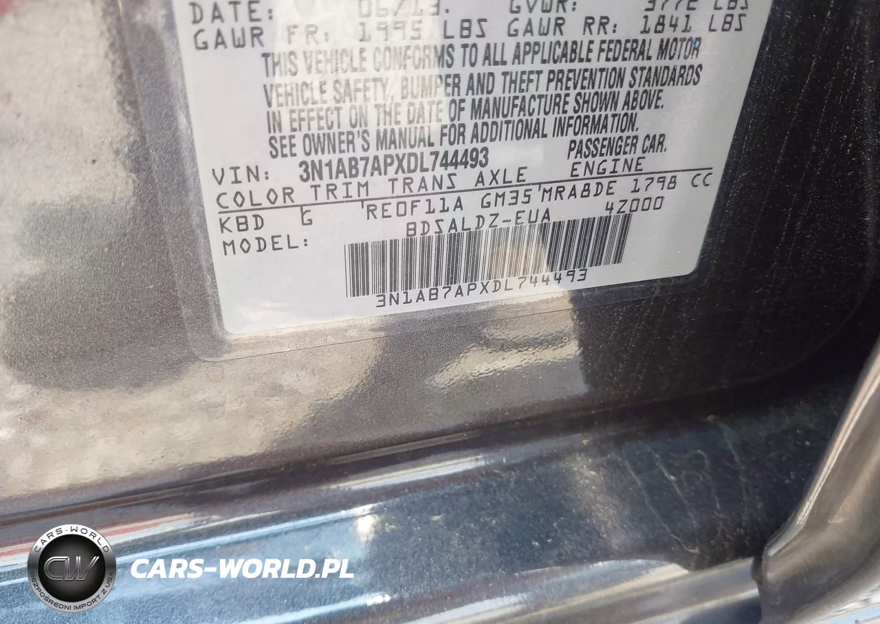 2013 Nissan Sentra Sv VIN:3N1AB7APXDL744493 - 9