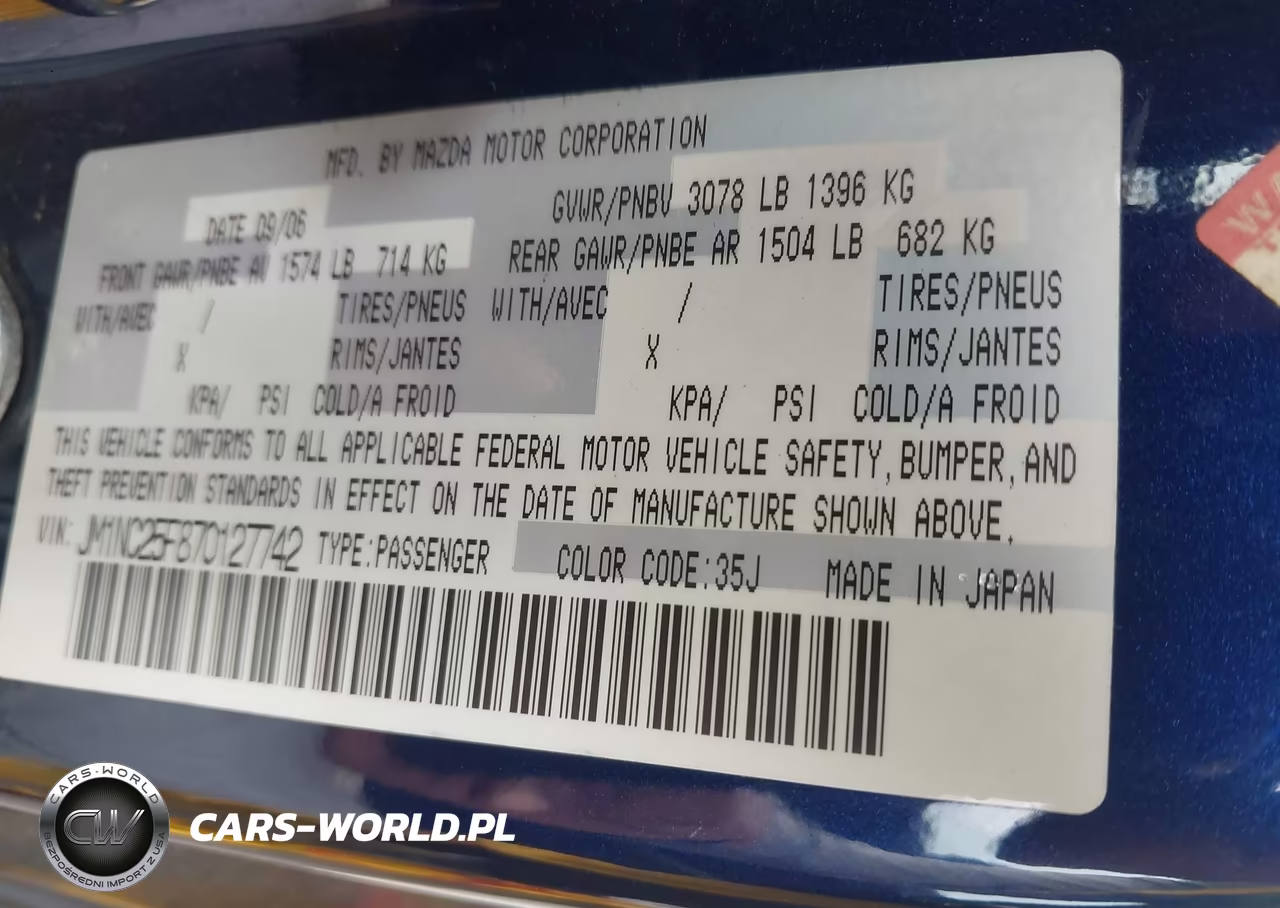 2007 Mazda Mx-5 Touring VIN:JM1NC25F870127742 - 9