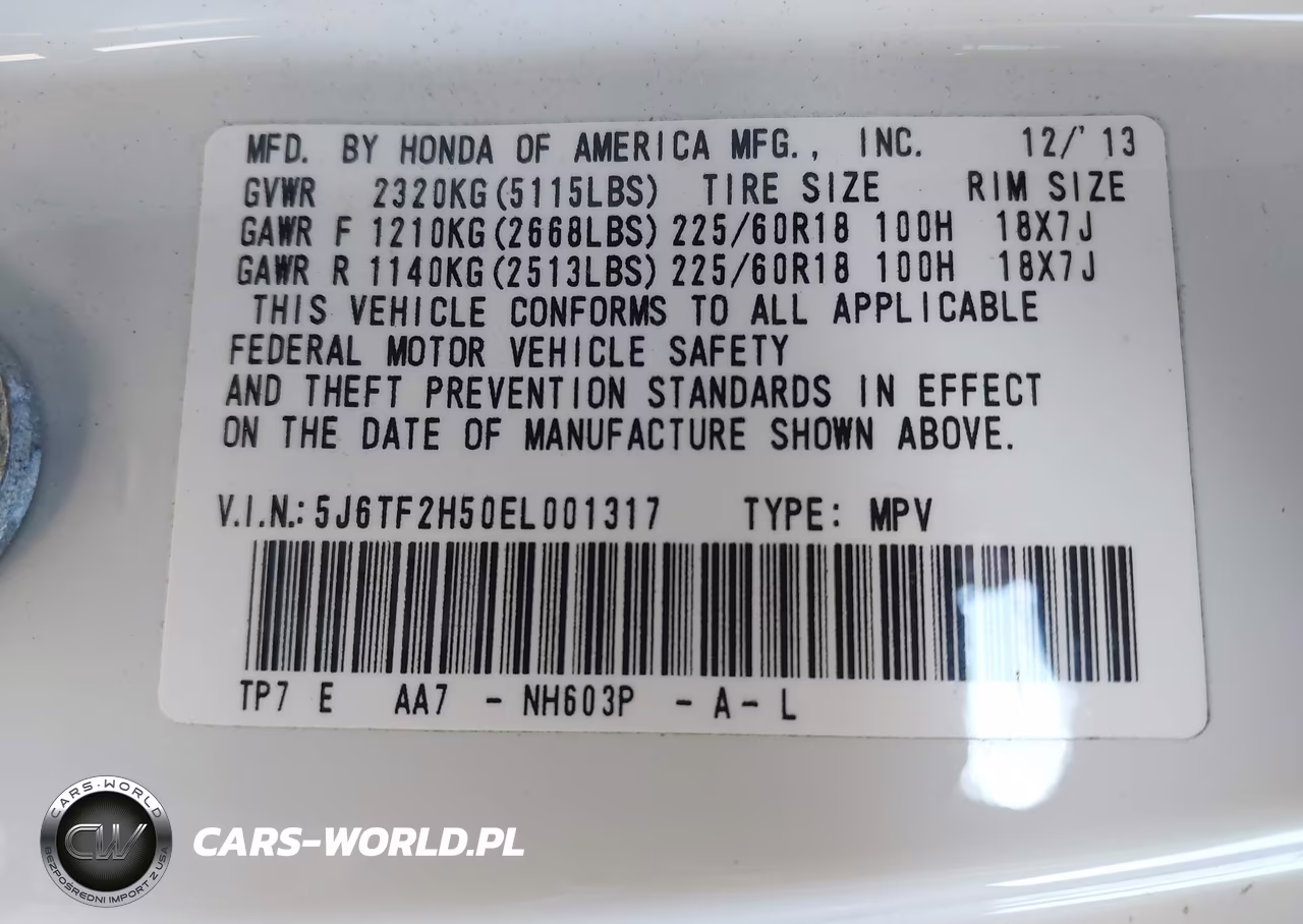 2014 Honda Crosstour Ex-L V6 VIN:5J6TF2H50EL001317 - 9