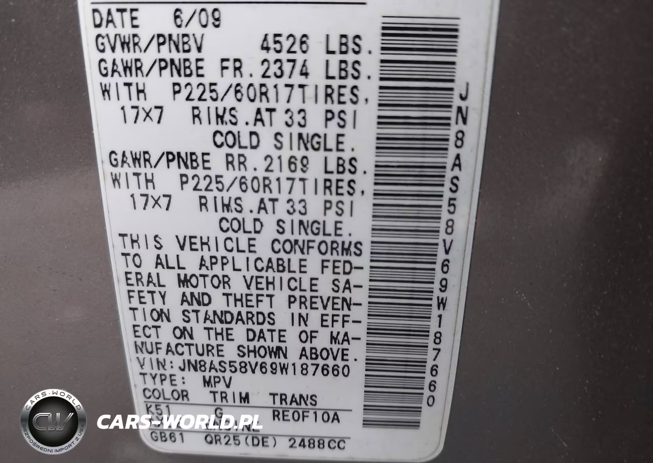 2009 Nissan Rogue Sl VIN:JN8AS58V69W187660 - 9