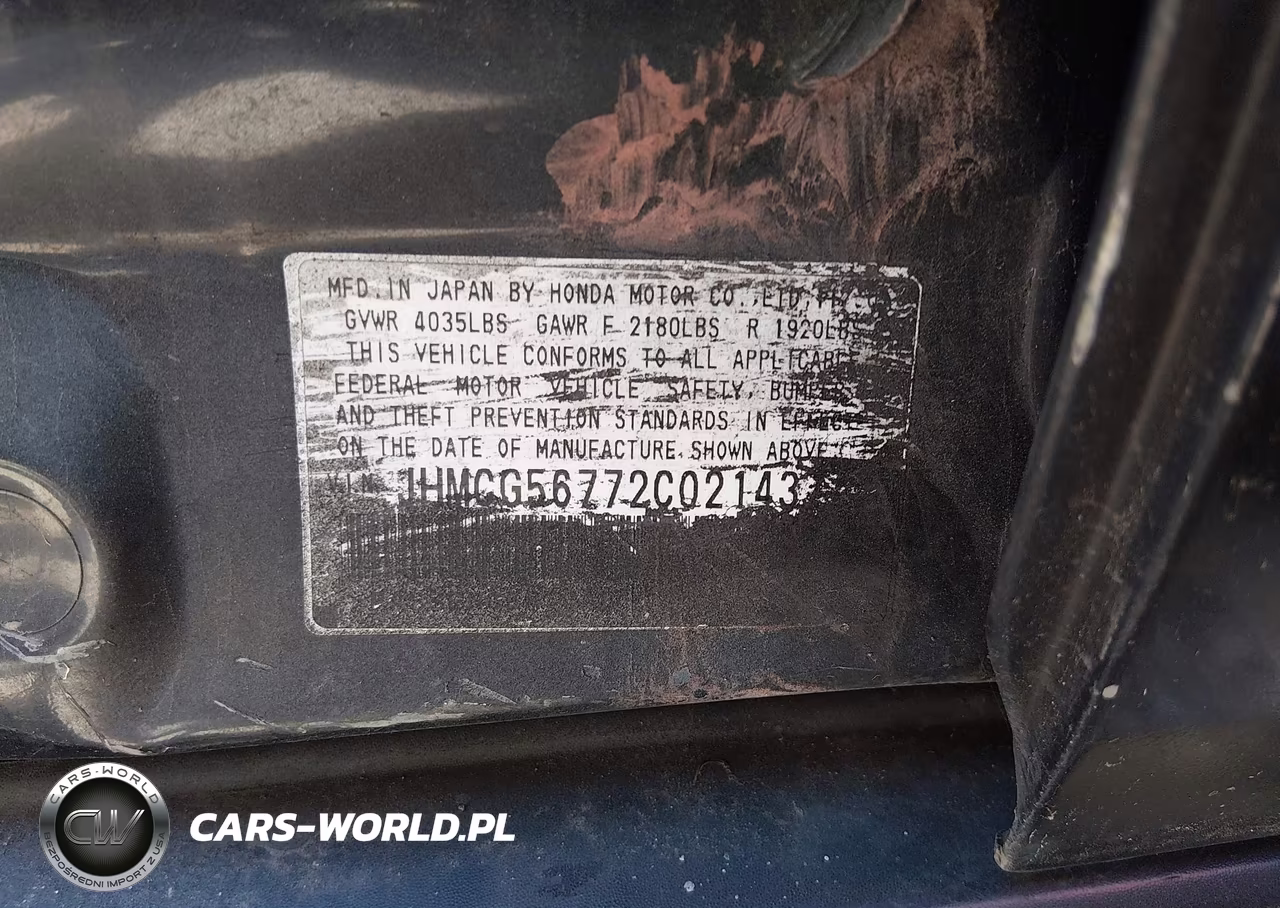 2002 Honda Accord 2.3 Se VIN:JHMCG56772C021437 - 9