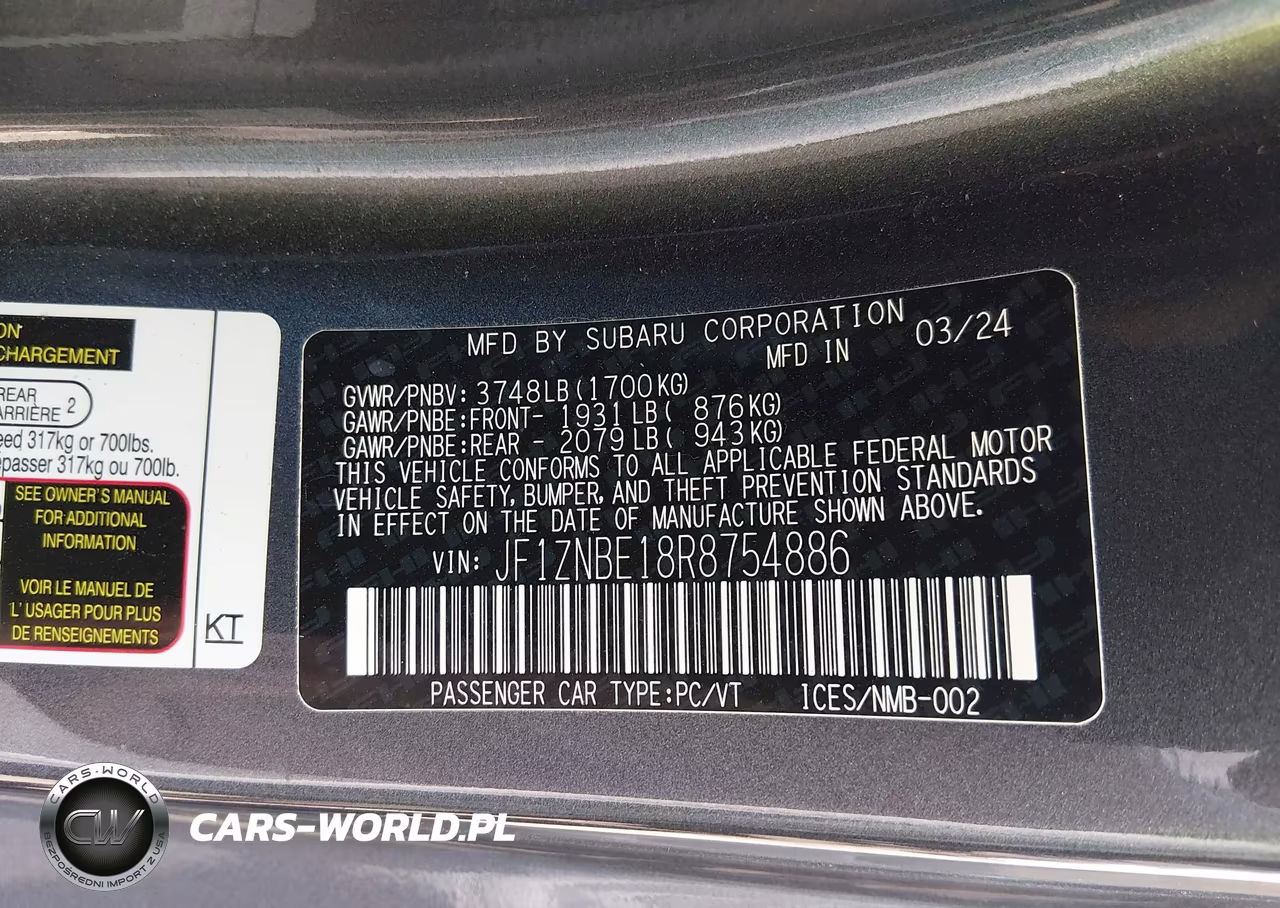 2024 Toyota Gr86 Premium VIN:JF1ZNBE18R8754886 - 9