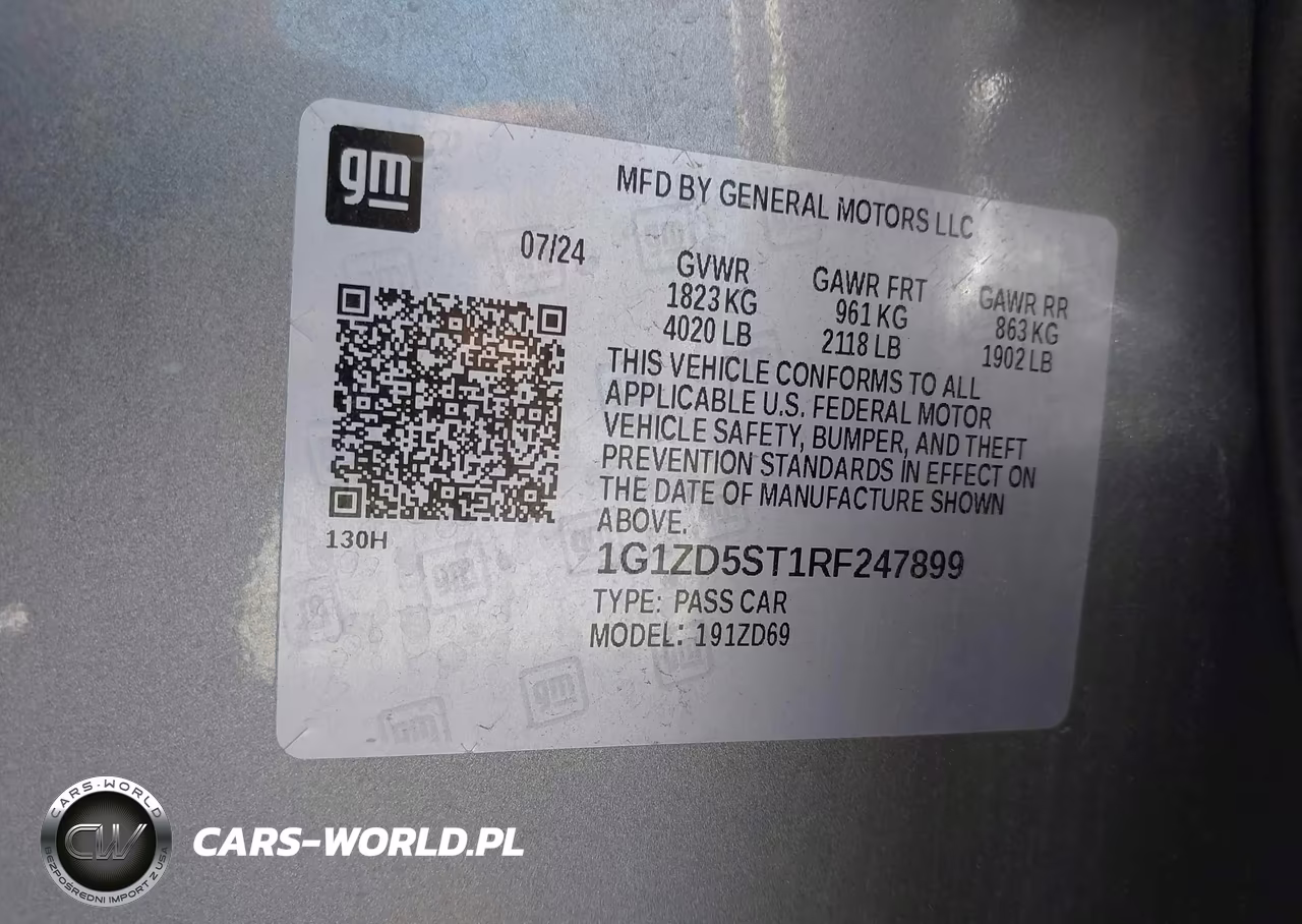 2024 Chevrolet Malibu Fwd 1Lt VIN:1G1ZD5ST1RF247899 - 9