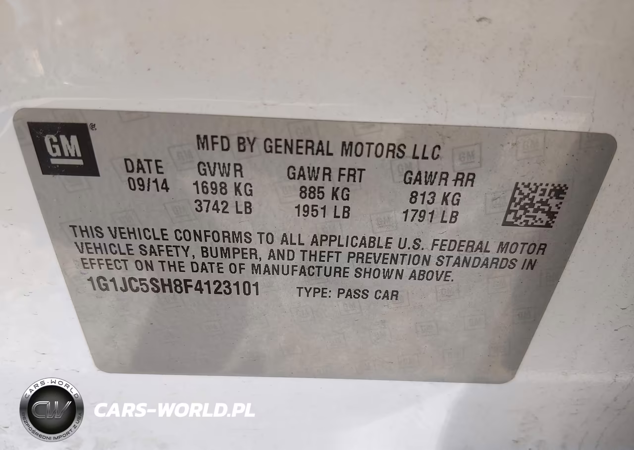 2015 Chevrolet Sonic Lt Auto VIN:1G1JC5SH8F4123101 - 9
