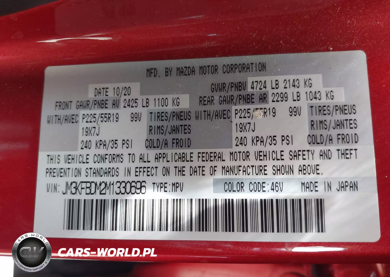 2021 Mazda Cx-5 Grand Touring VIN:JM3KFBDM2M1330696 - 9
