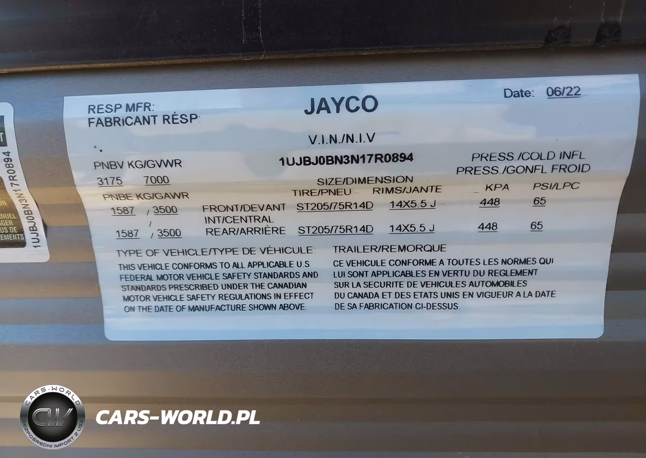 2022 Jayco Other VIN:1UJBJ0BN3N17R0894 - 9