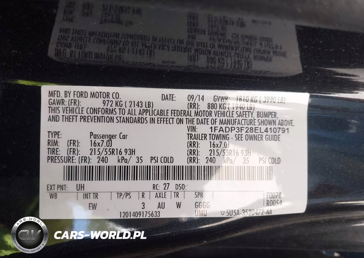 2014 Ford Focus Se VIN:1FADP3F28EL410791 - 9