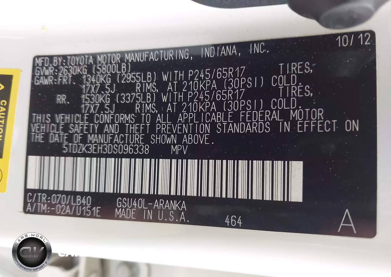 2013 Toyota Highlander Se V6 VIN:5TDZK3EH3DS096338 - 9
