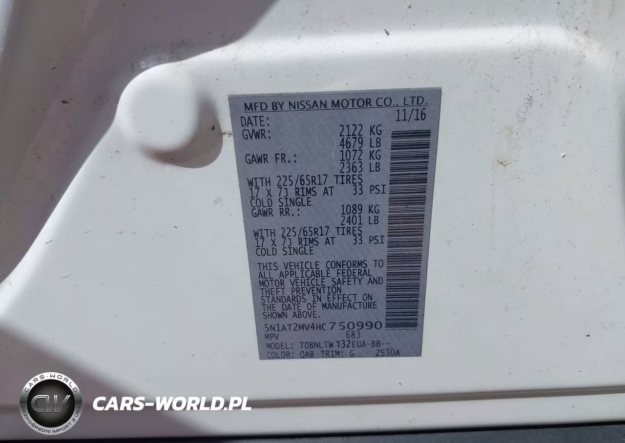 2017 Nissan Rogue Sv VIN:5N1AT2MV4HC750990 - 9