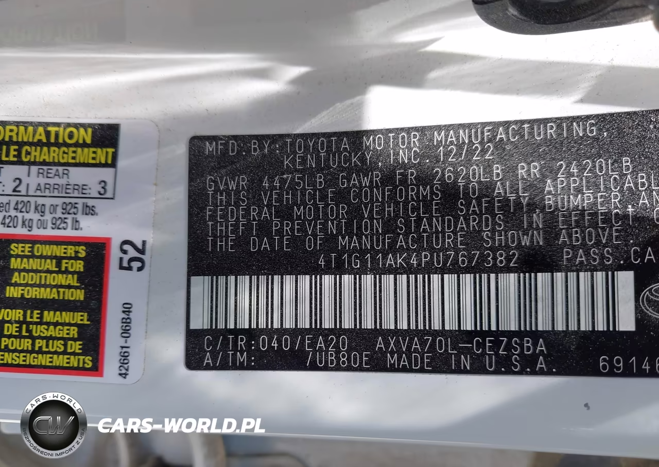 2023 Toyota Camry Se VIN:4T1G11AK4PU767382 - 9