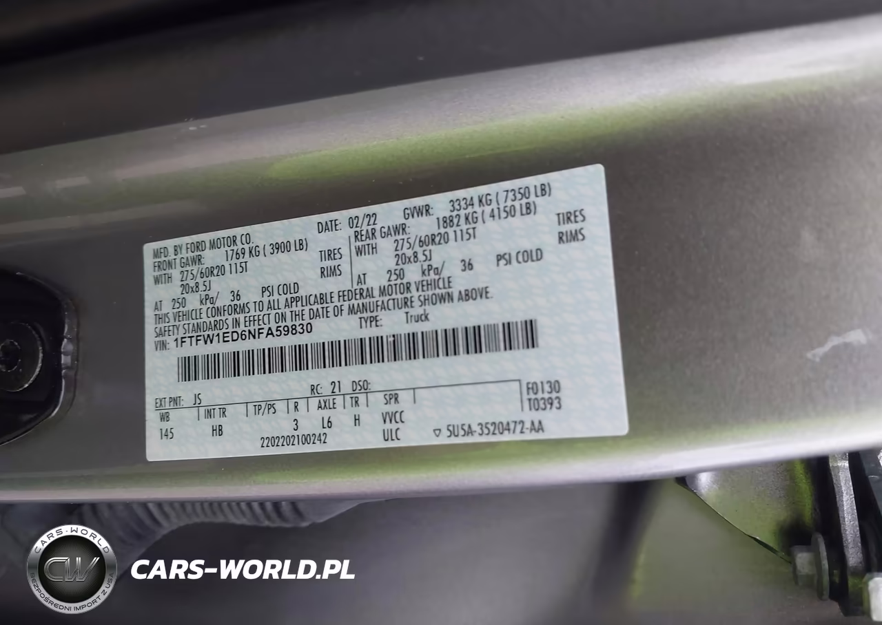2022 Ford F-150 Lariat VIN:1FTFW1ED6NFA59830 - 9