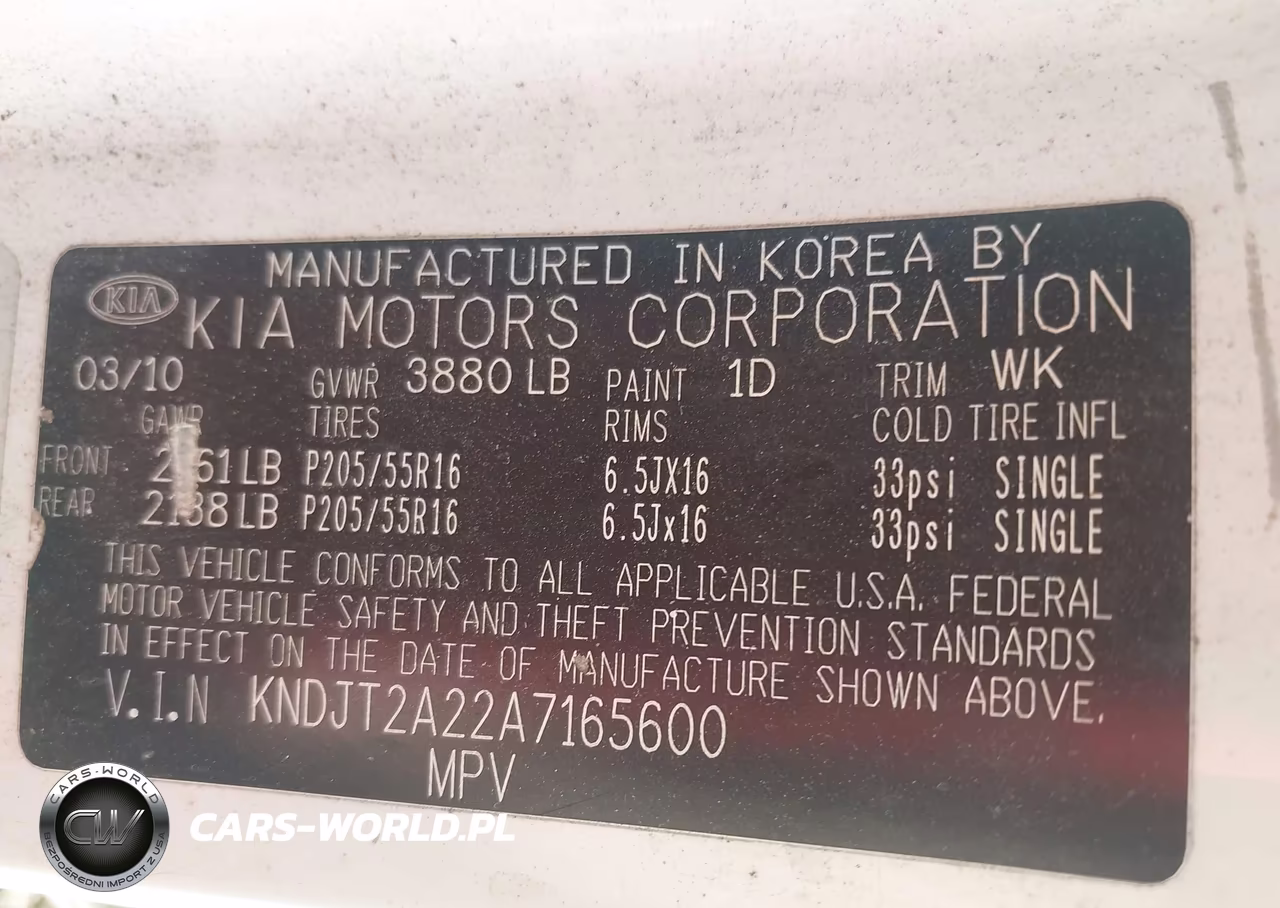2010 Kia Soul + VIN:KNDJT2A22A7165600 - 9