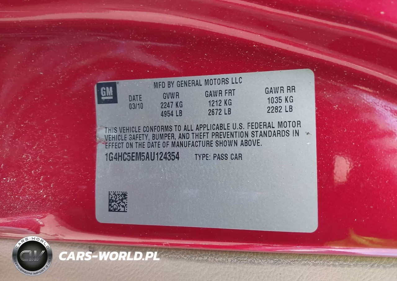 2010 Buick Lucerne Cxl VIN:1G4HC5EM5AU124354 - 9