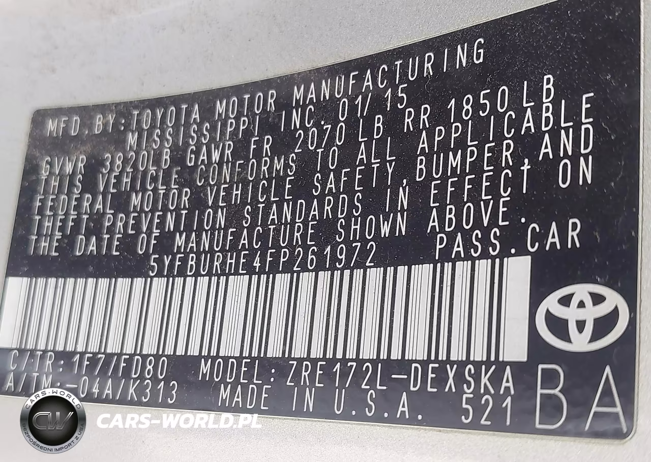2015 Toyota Corolla S Plus VIN:5YFBURHE4FP261972 - 9