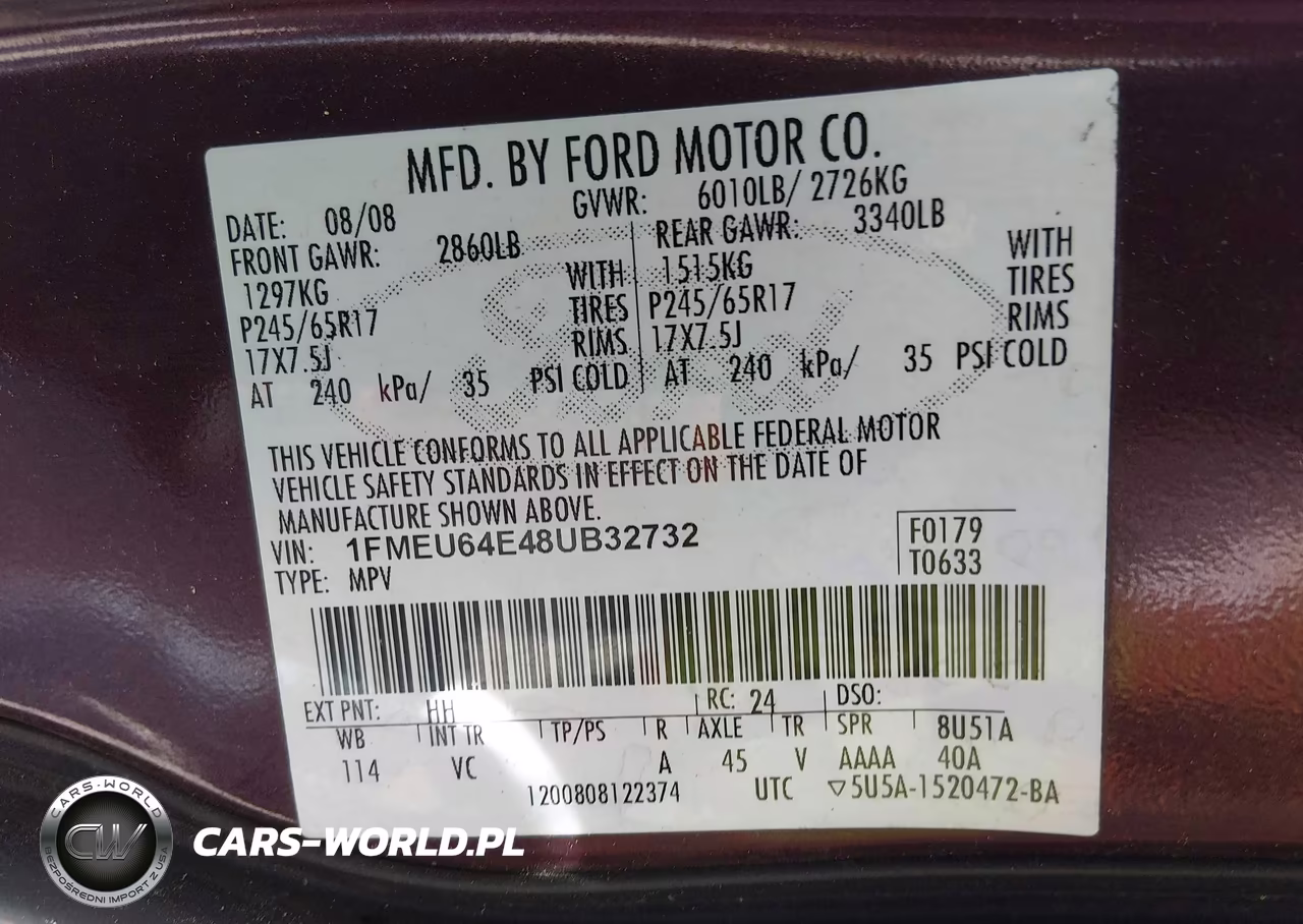 2008 Ford Explorer Eddie Bauer VIN:1FMEU64E48UB32732 - 9