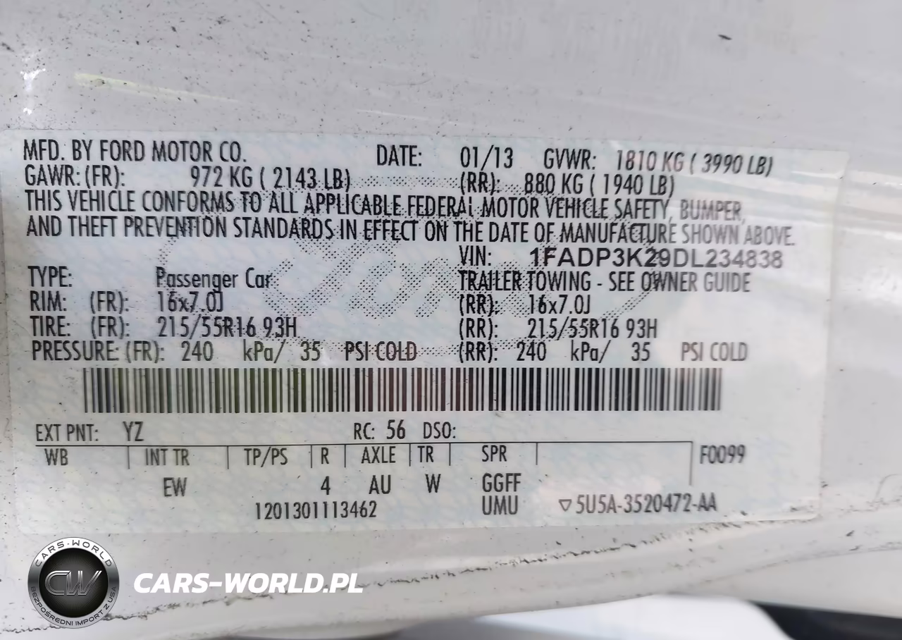 2013 Ford Focus Se VIN:1FADP3K29DL234838 - 9