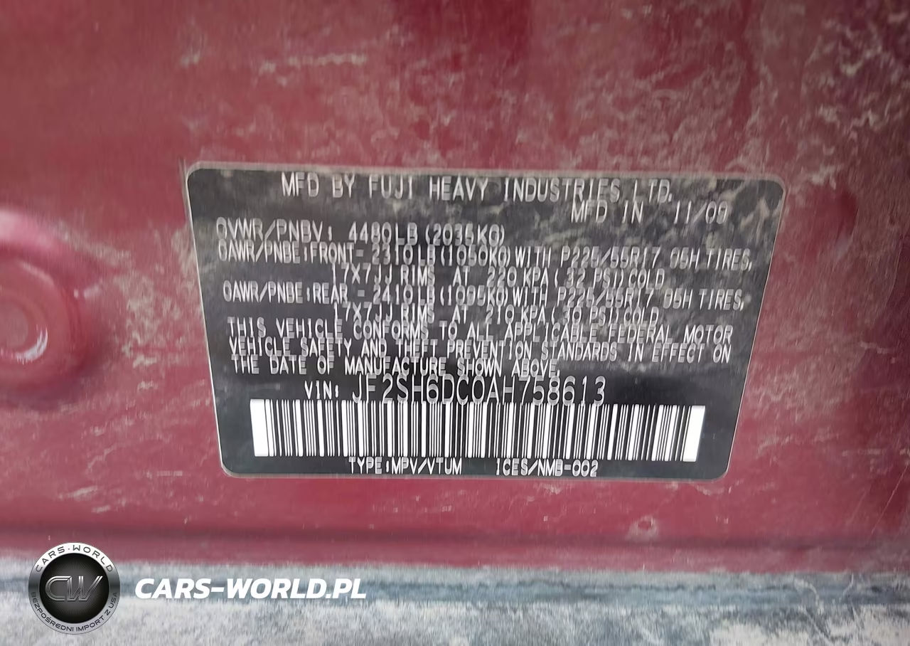 2010 Subaru Forester 2.5X Limited VIN:JF2SH6DC0AH758613 - 9