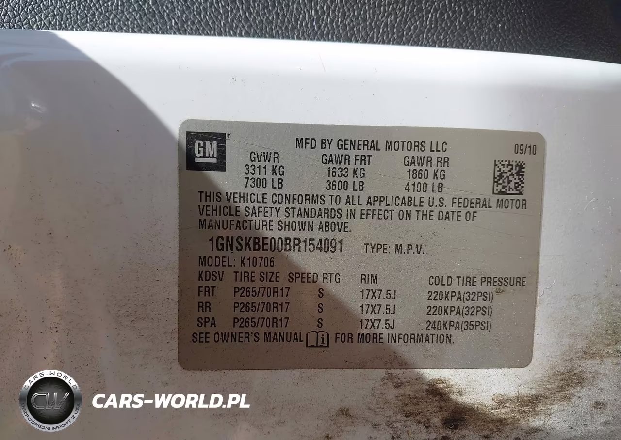 2011 Chevrolet Tahoe Lt VIN:1GNSKBE00BR154091 - 9