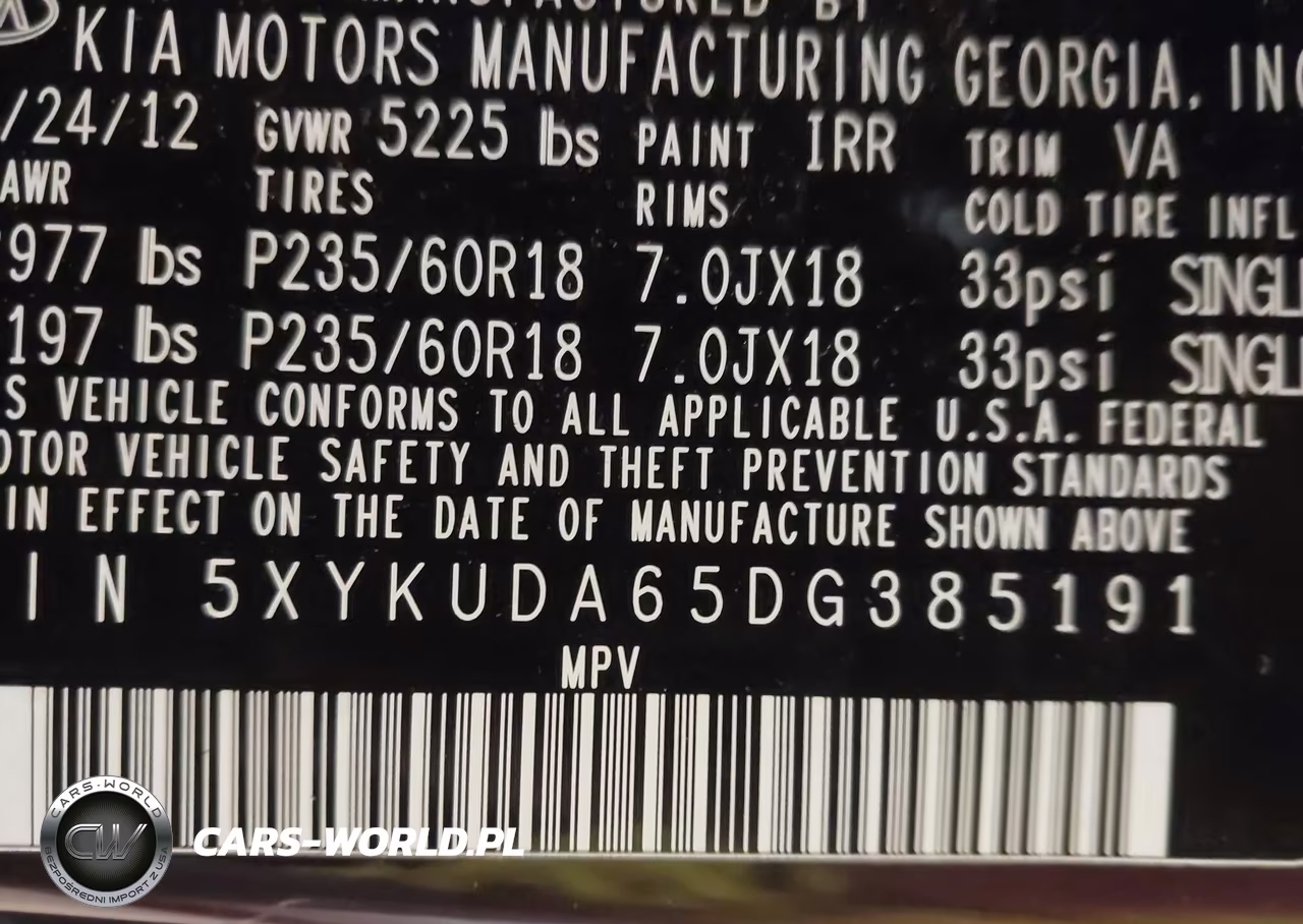2013 Kia Sorento Ex VIN:5XYKUDA65DG385191 - 9