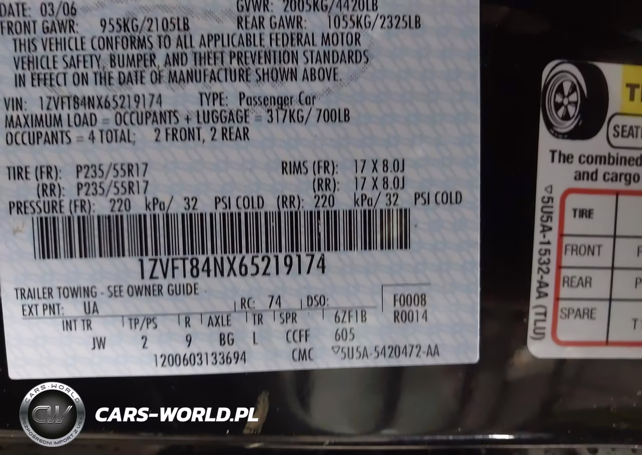 2006 Ford Mustang V6 VIN:1ZVFT84NX65219174 - 9
