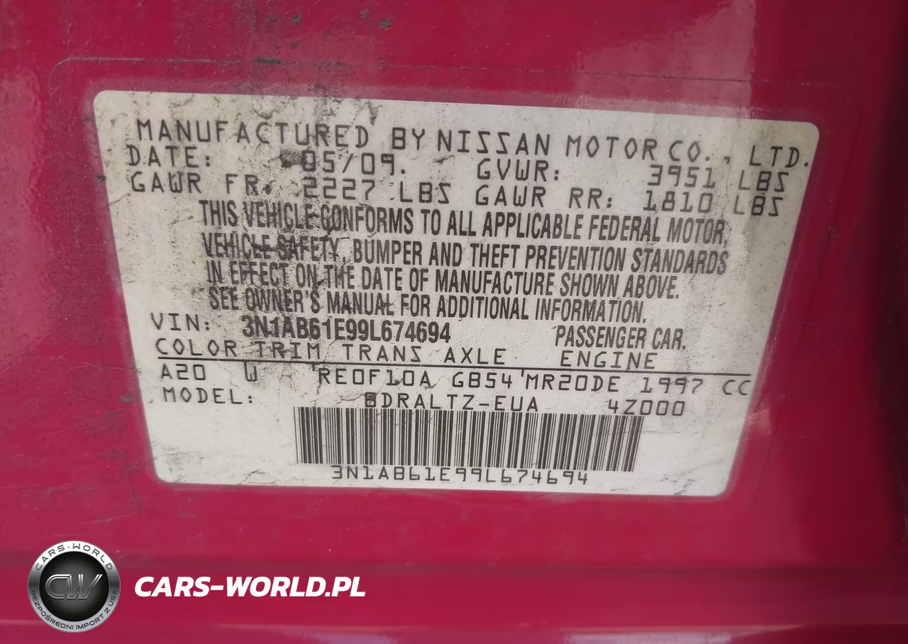 2009 Nissan Sentra 2.0Sr VIN:3N1AB61E99L674694 - 9
