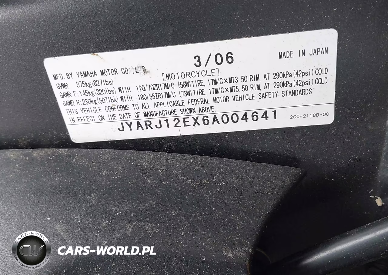 2006 Yamaha Yzfr6 L VIN:JYARJ12EX6A004641 - 10