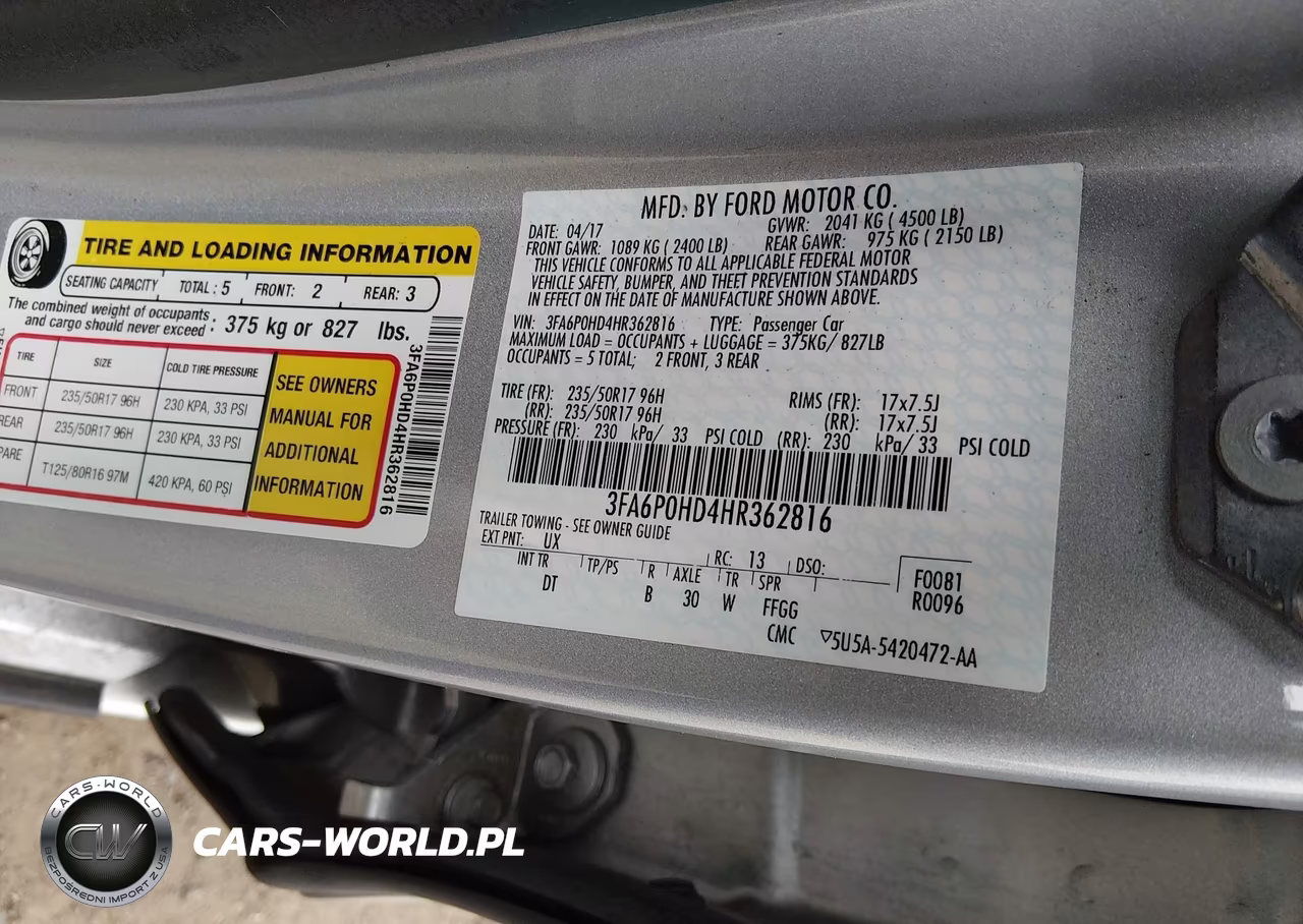 2017 Ford Fusion Se VIN:3FA6P0HD4HR362816 - 9