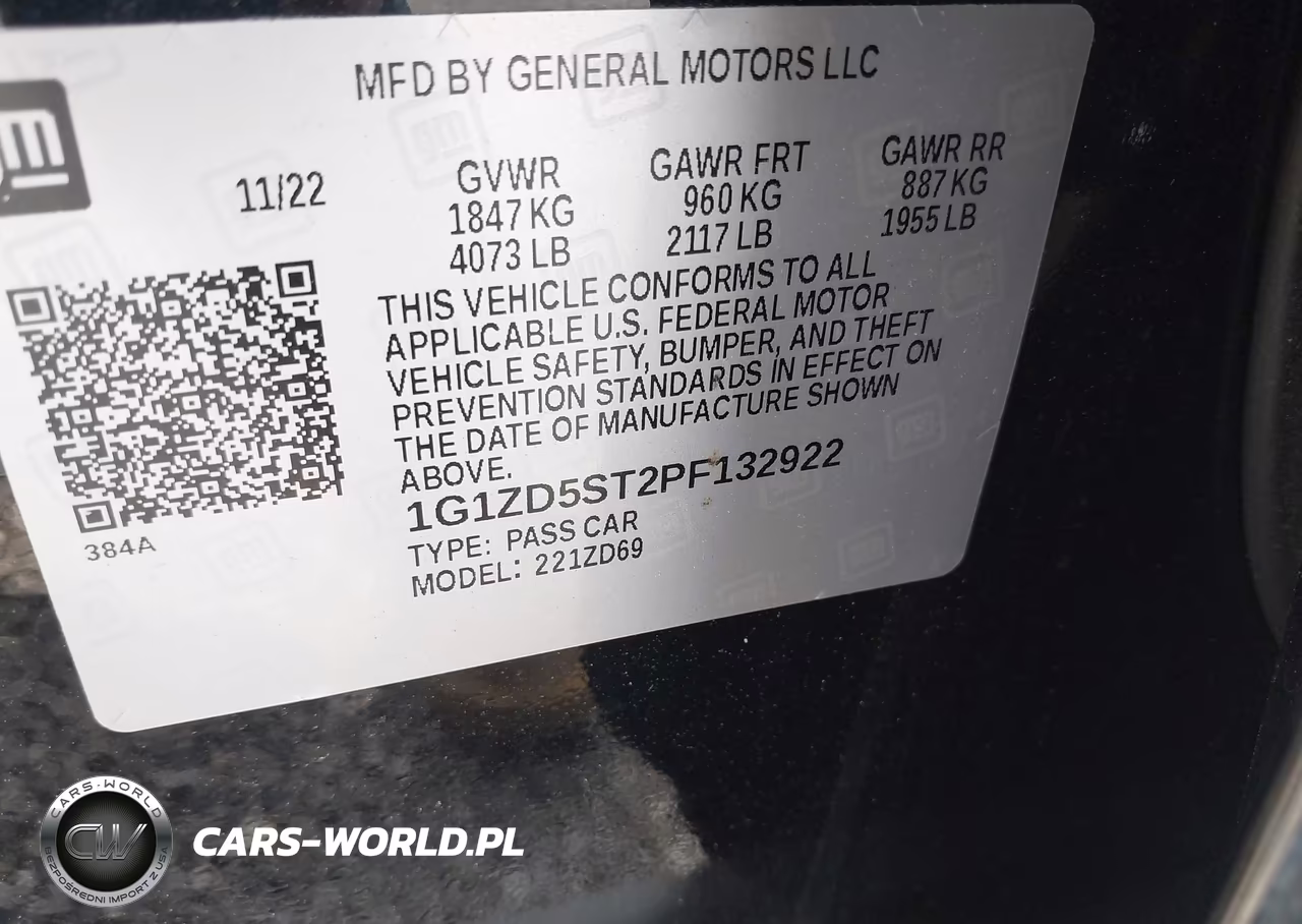 2023 Chevrolet Malibu Fwd 1Lt VIN:1G1ZD5ST2PF132922 - 9