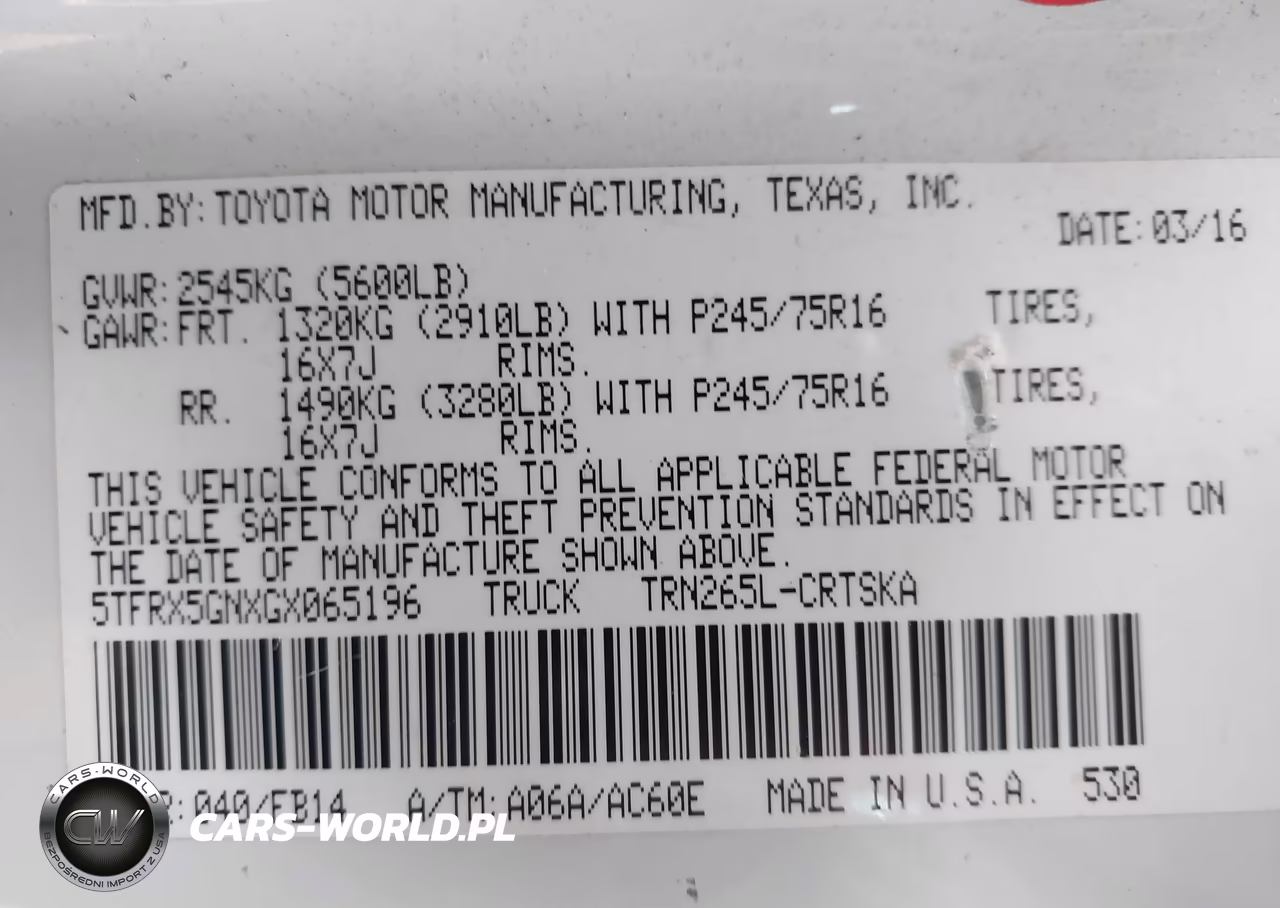 2016 Toyota Tacoma Sr VIN:5TFRX5GNXGX065196 - 9