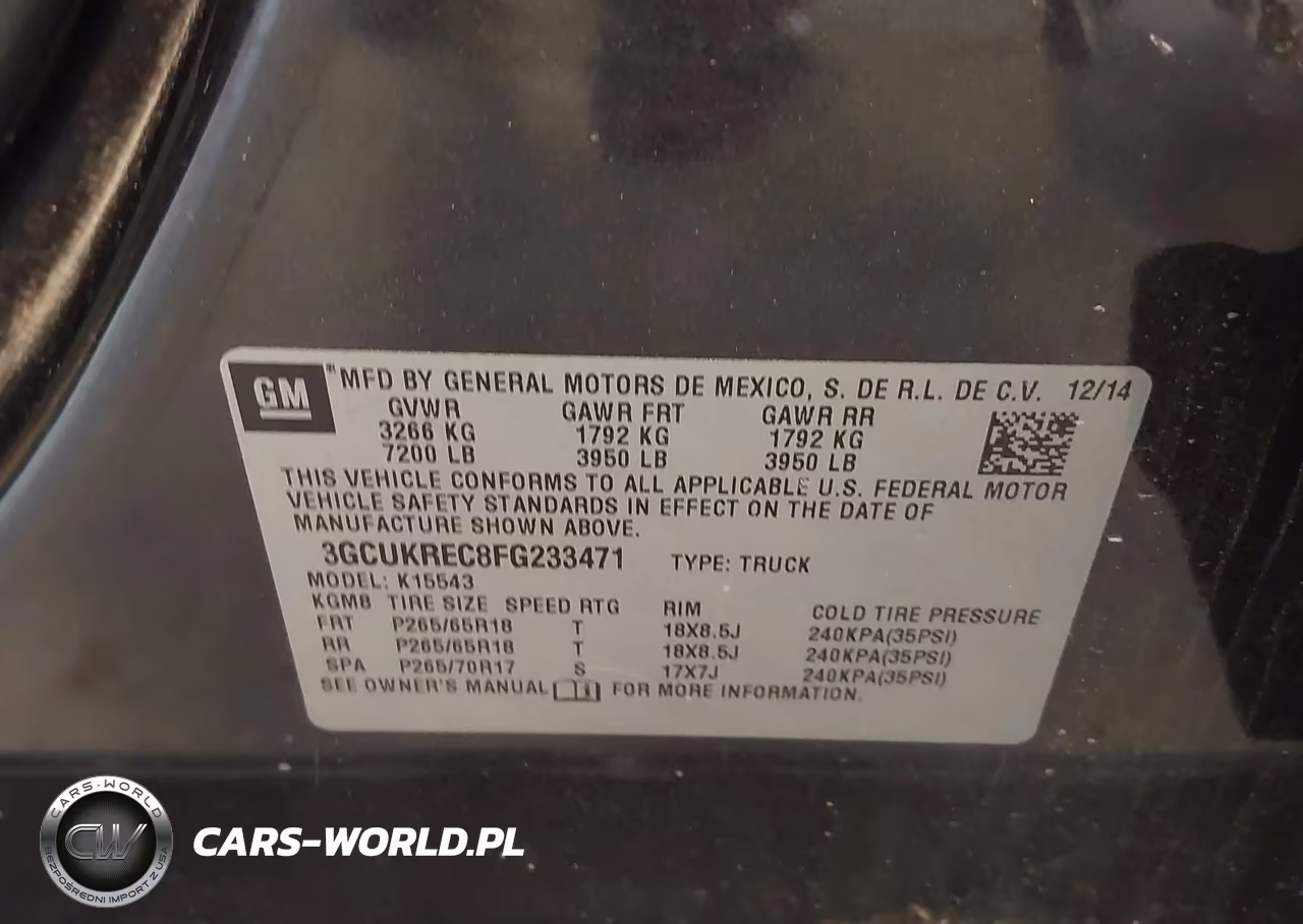 2015 Chevrolet Silverado 1500 2Lt VIN:3GCUKREC8FG233471 - 9