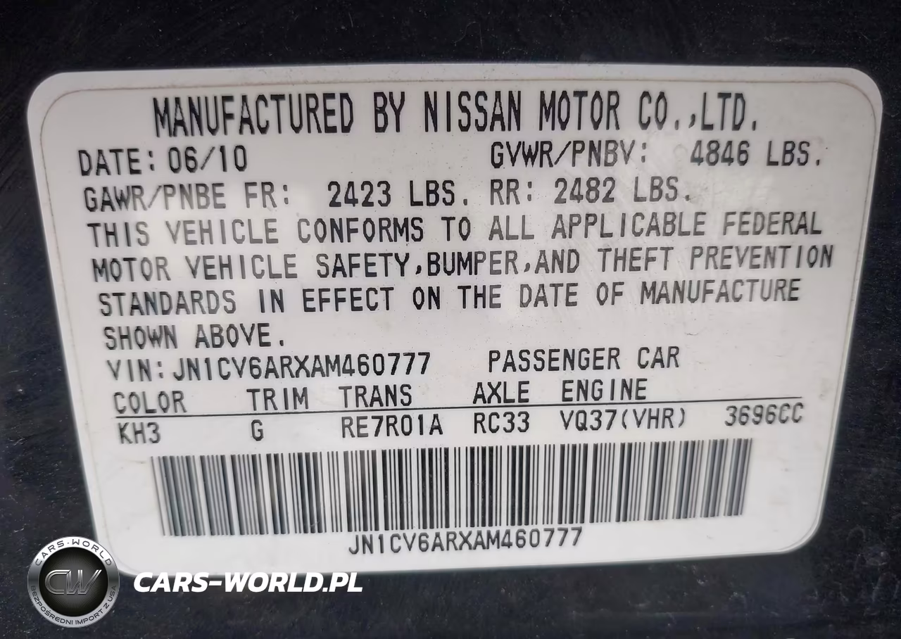2010 Infiniti G37X VIN:JN1CV6ARXAM460777 - 9