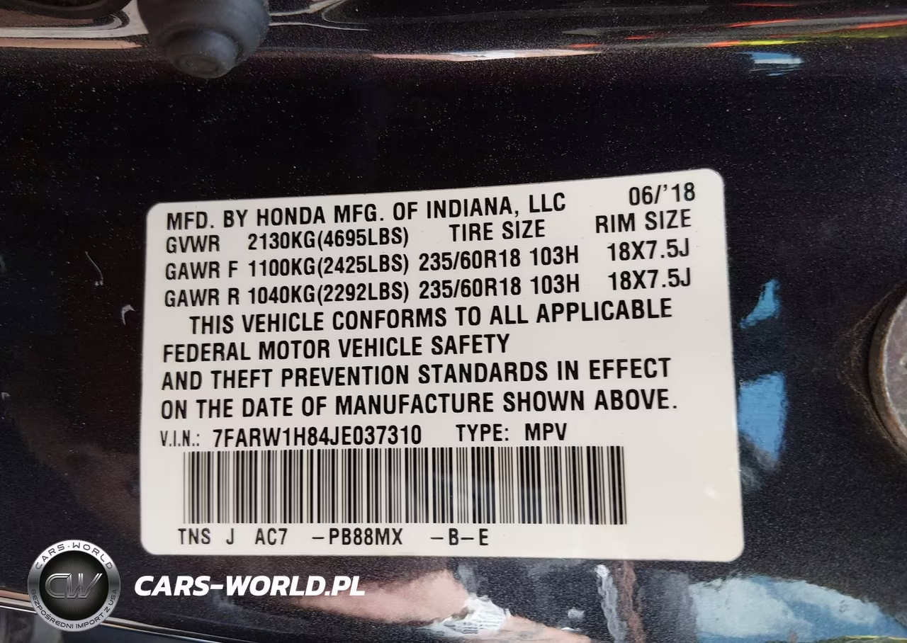 2018 Honda Cr-V Ex-L-Ex-L Navi VIN:7FARW1H84JE037310 - 9