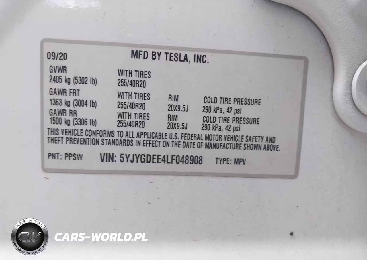 2020 Tesla Model Y Long Range Dual Motor All-Wheel Drive VIN:5YJYGDEE4LF048908 - 9