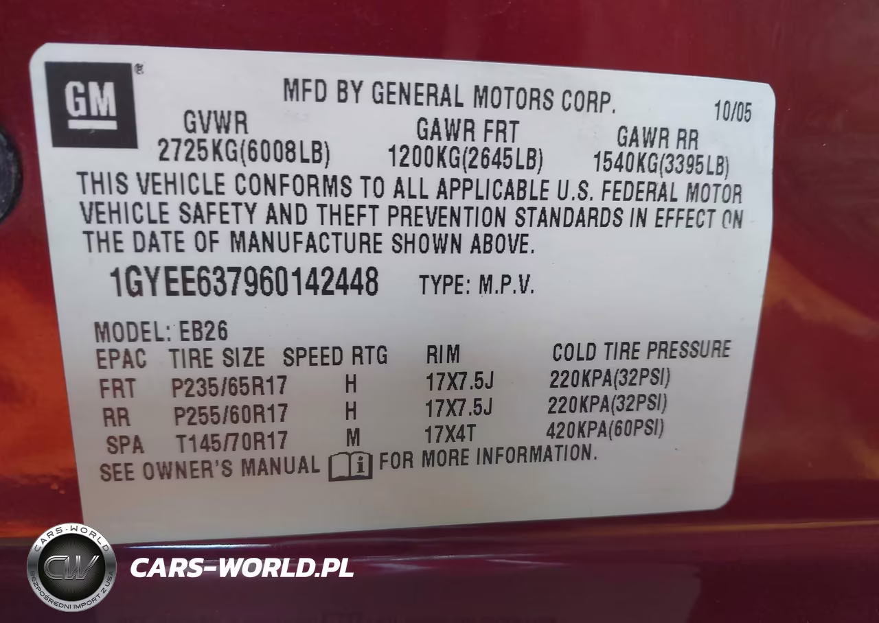 2006 Cadillac Srx V6 VIN:1GYEE637960142448 - 9