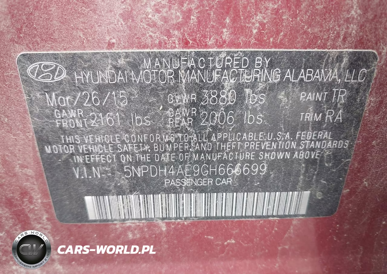 2016 Hyundai Elantra Se VIN:5NPDH4AE9GH666699 - 9