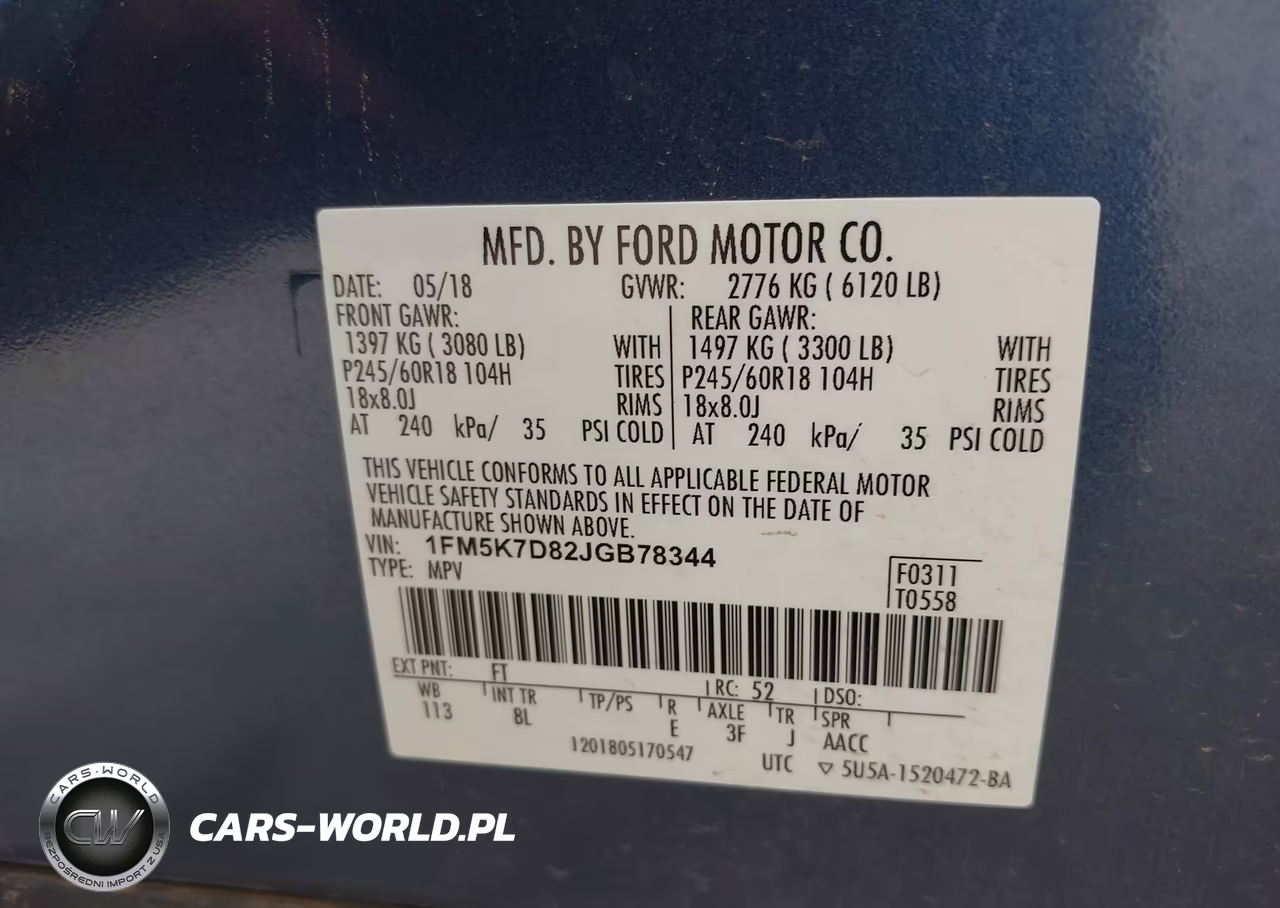 2018 Ford Explorer Xlt VIN:1FM5K7D82JGB78344 - 9