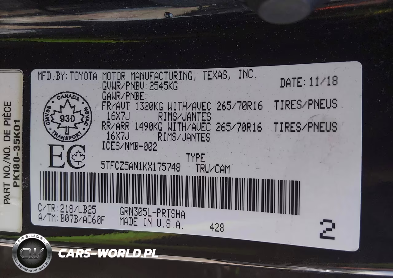 2019 Toyota Tacoma Trd Sport VIN:5TFCZ5AN1KX175748 - 9