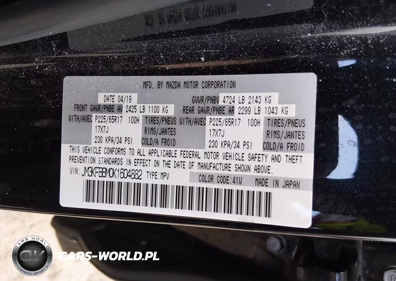 2019 Mazda Cx-5 Sport VIN:JM3KFBBM0K1604882 - 9