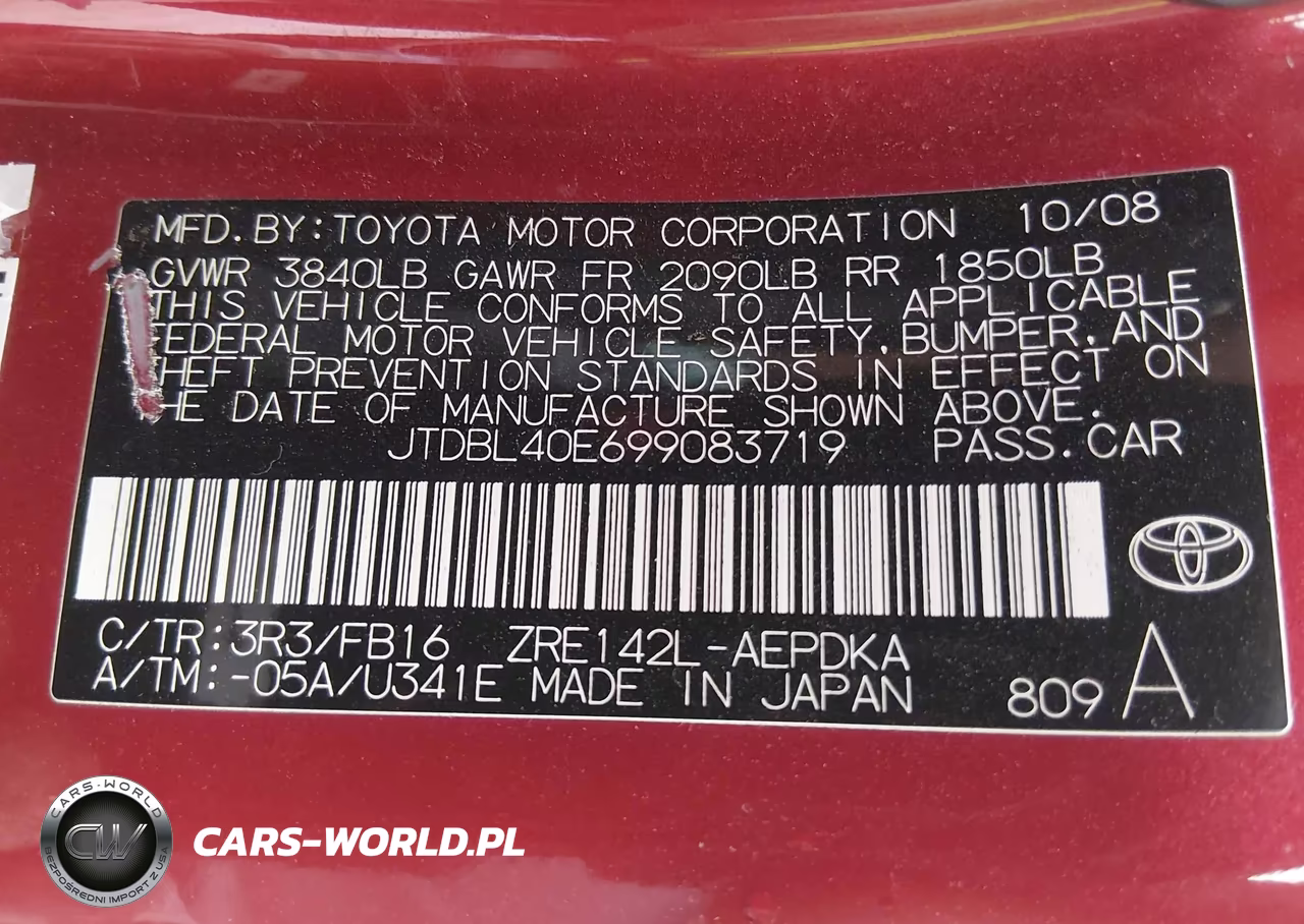 2009 Toyota Corolla Le VIN:JTDBL40E699083719 - 9