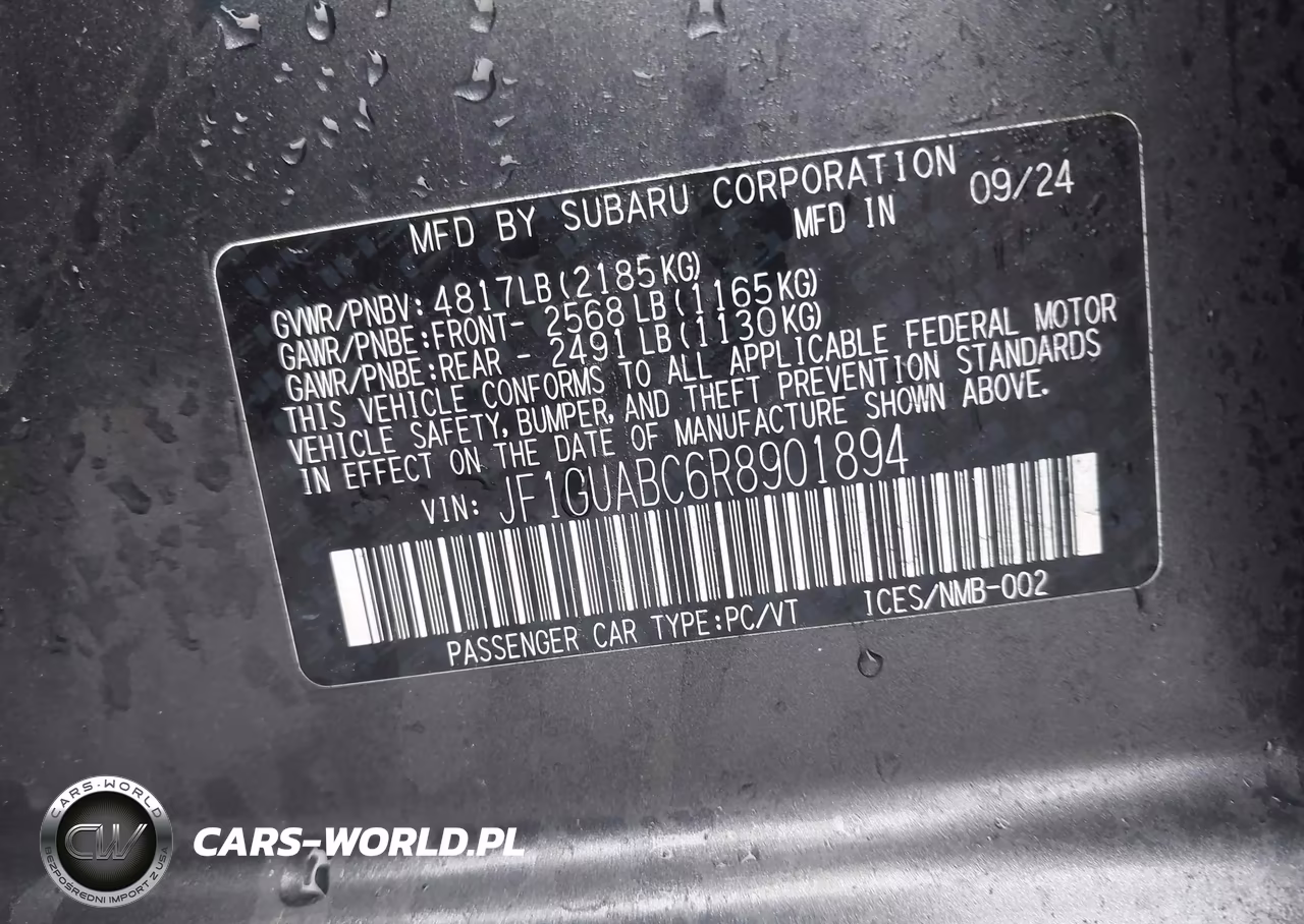 2024 Subaru Impreza Base 5-Door VIN:JF1GUABC6R8901894 - 9