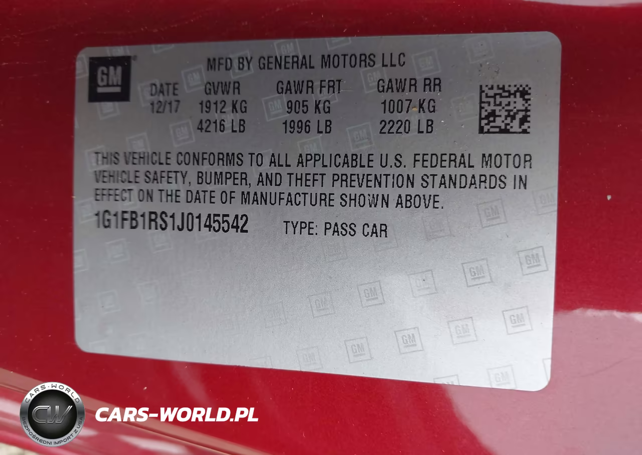 2018 Chevrolet Camaro 1Lt VIN:1G1FB1RS1J0145542 - 9