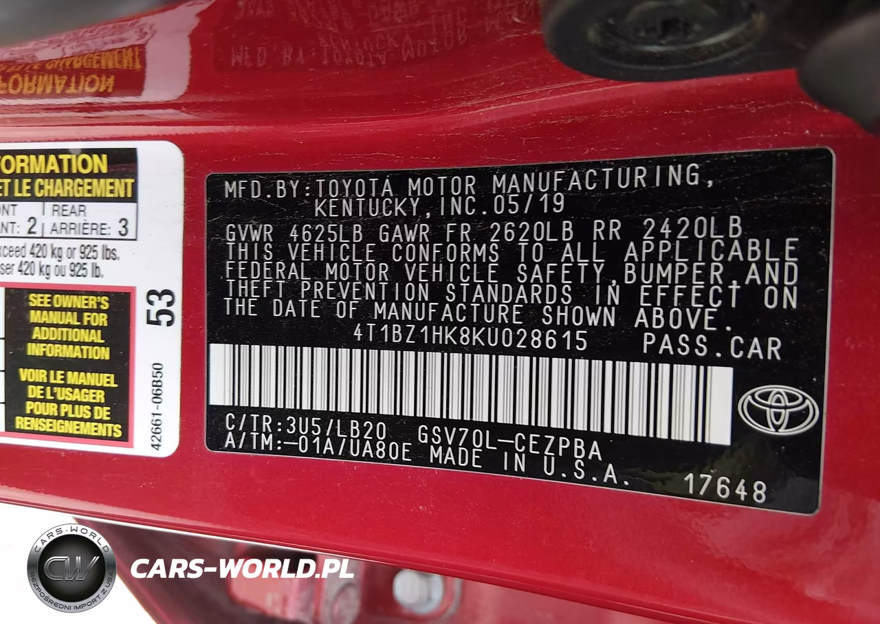 2019 Toyota Camry Xse V6 VIN:4T1BZ1HK8KU028615 - 9
