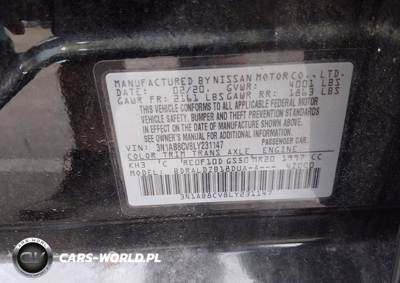 2020 Nissan Sentra Sv Xtronic Cvt VIN:3N1AB8CV8LY231147 - 9