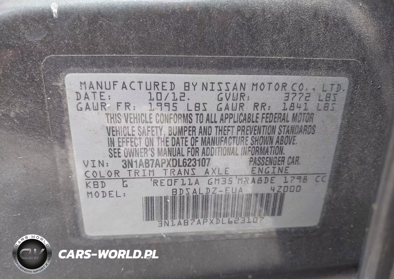 2013 Nissan Sentra Sv VIN:3N1AB7APXDL623107 - 9