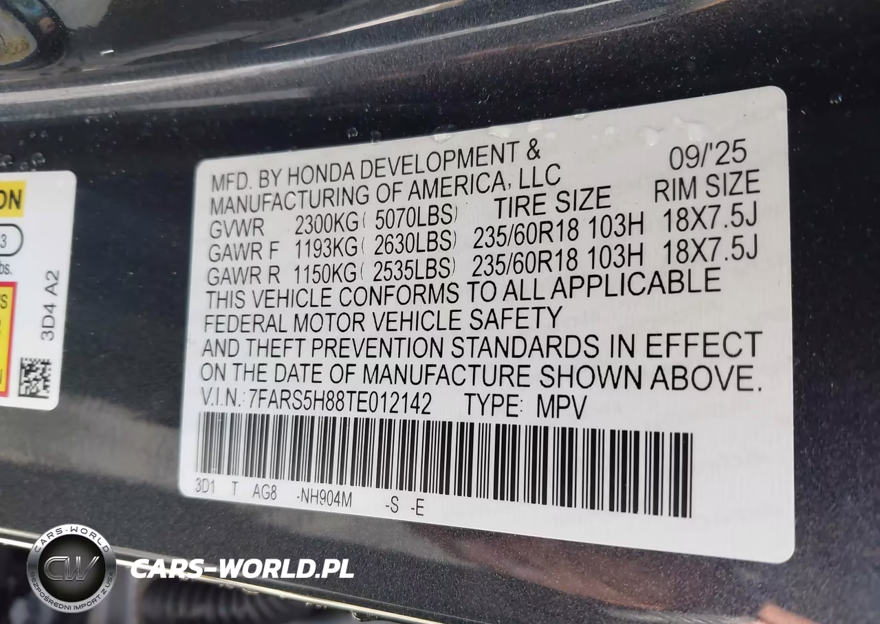 2026 Honda Cr-V Hybrid 2Wd Sport-L VIN:7FARS5H88TE012142 - 9