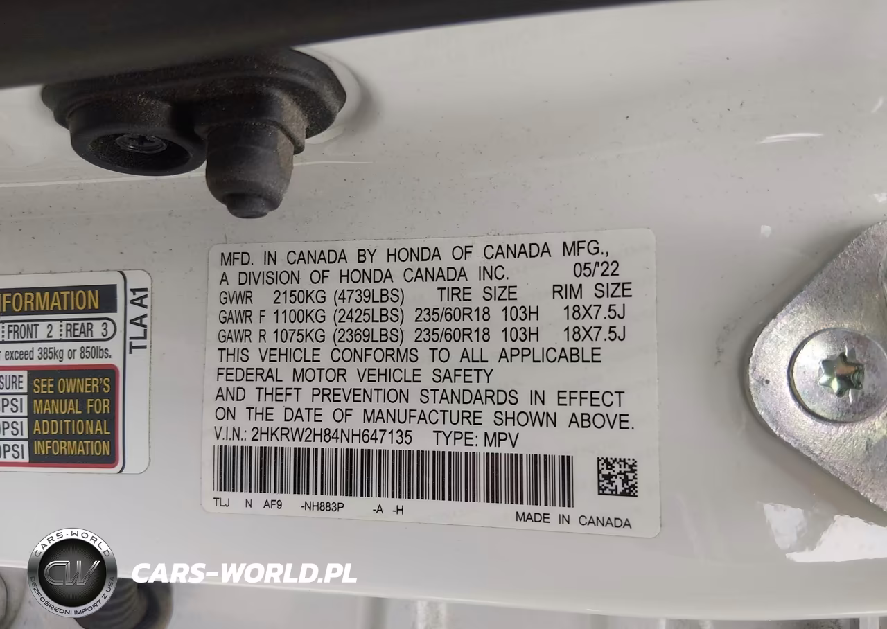 2022 Honda Cr-V Awd Ex-L VIN:2HKRW2H84NH647135 - 9