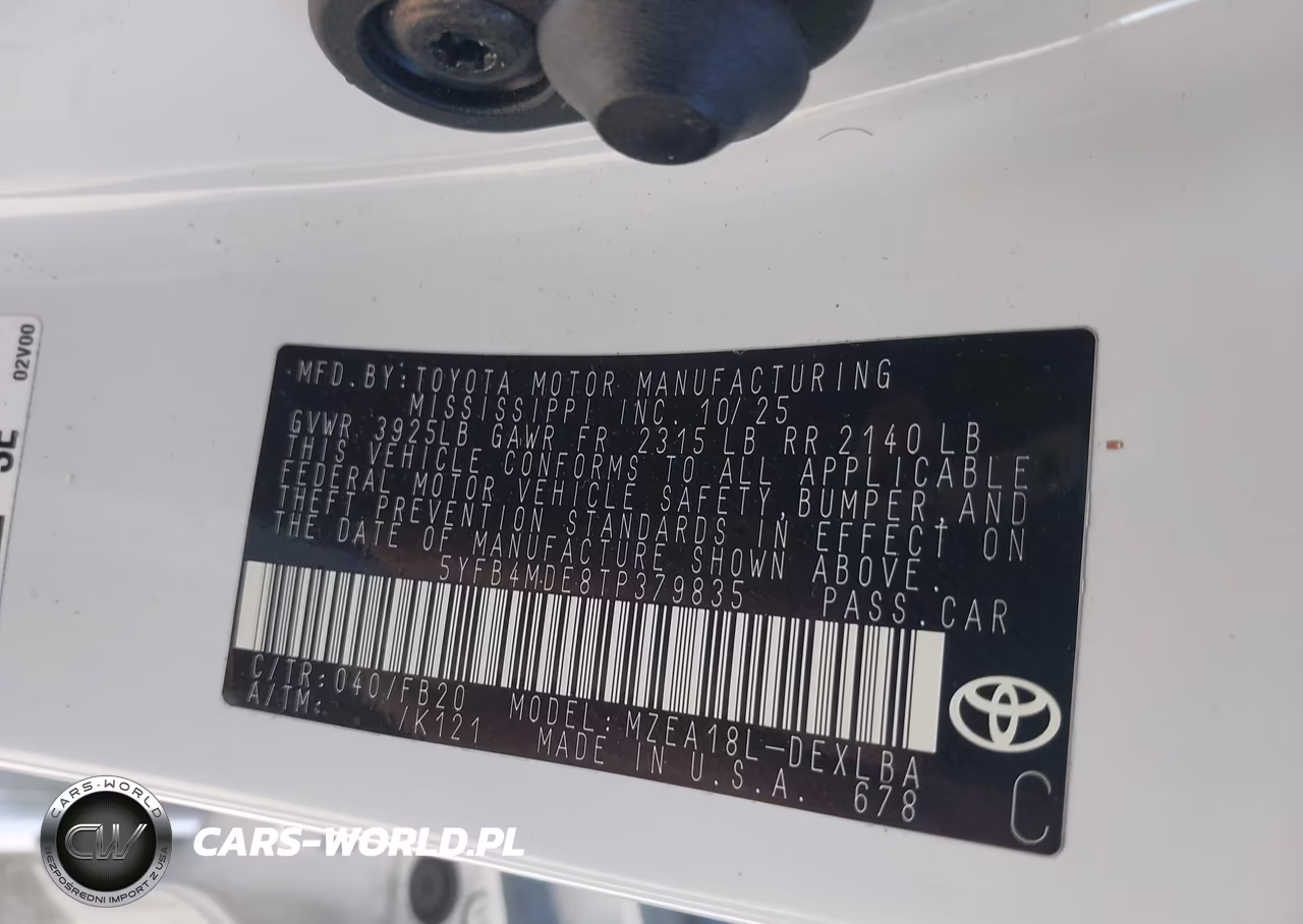 2026 Toyota Corolla Le VIN:5YFB4MDE8TP379835 - 9