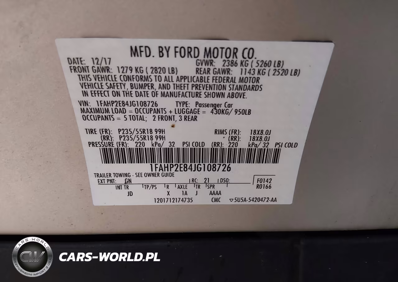 2018 Ford Taurus Sel VIN:1FAHP2E84JG108726 - 9